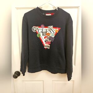 ✨️HP✨️GUESS Rare Navy Blue pullover, graphic sweatshirt size L - Unisex